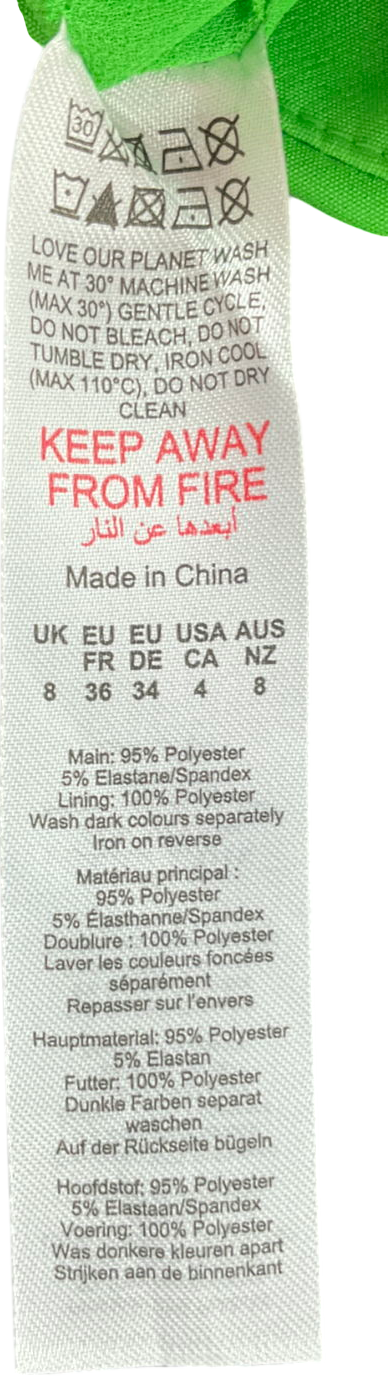 Misspap Green Split Hem Mini Skirt UK 8