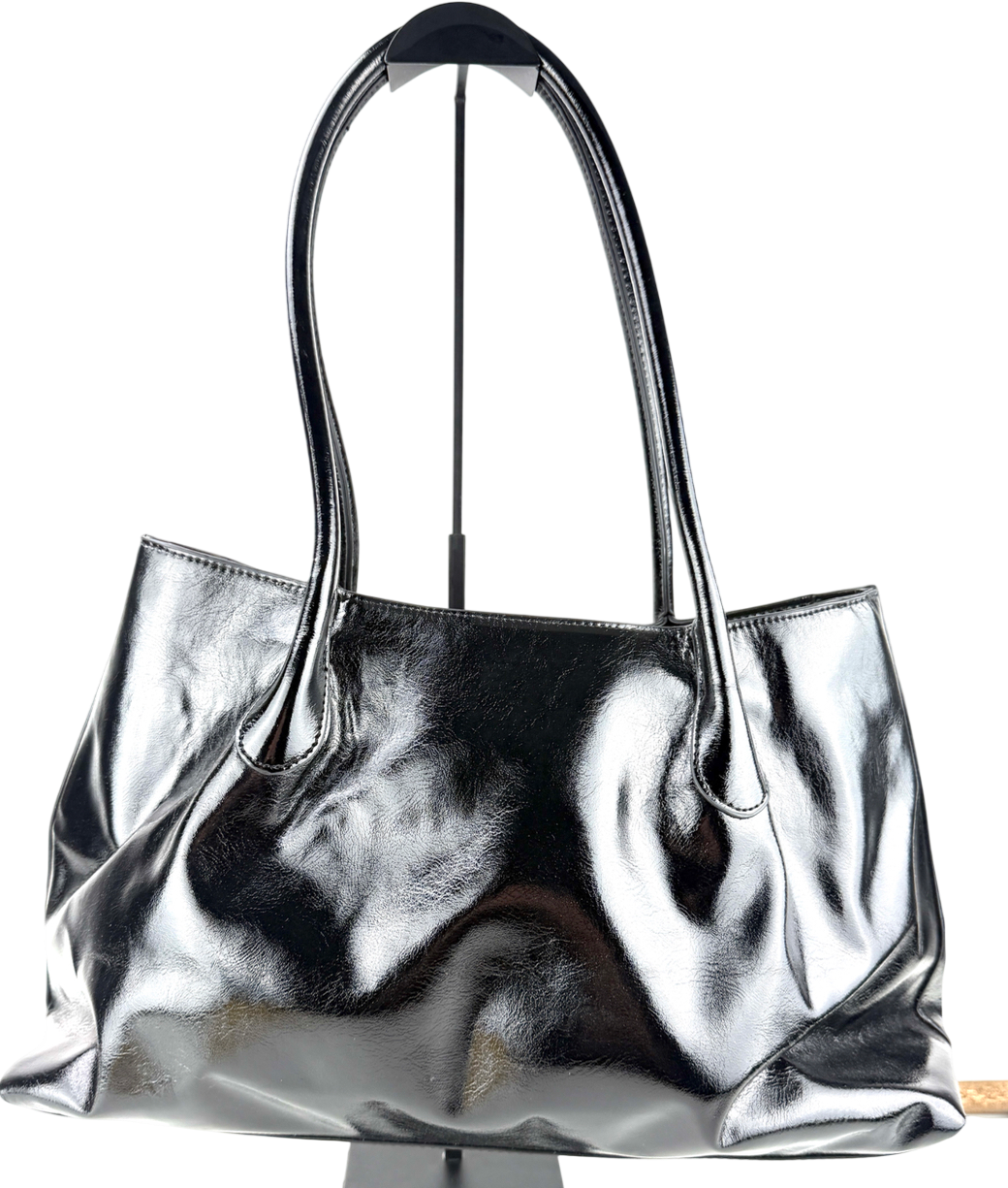 Topshop Black Toby Tubler Handle Tote Bag