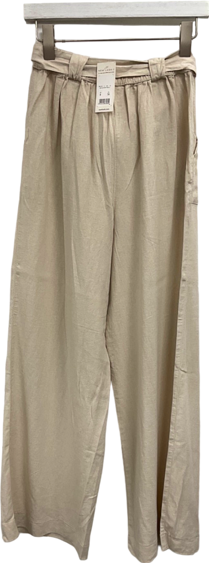 New Look Beige Wide Leg Trousers UK 8