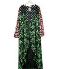 Dancing Leopard Jagger Maxi Wrap Dress In Tropic Green On Black Mix UK 24