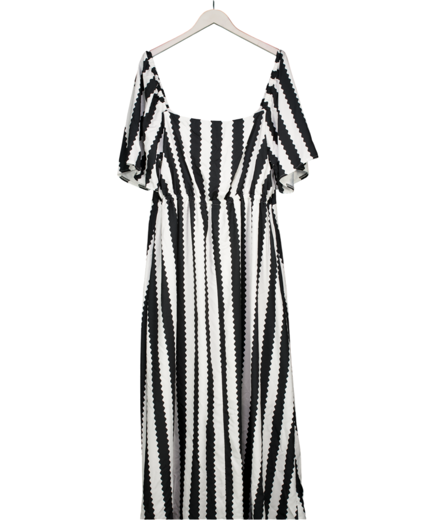 Twisted Wunder Black Angel Stripe Maxi Dress UK 22