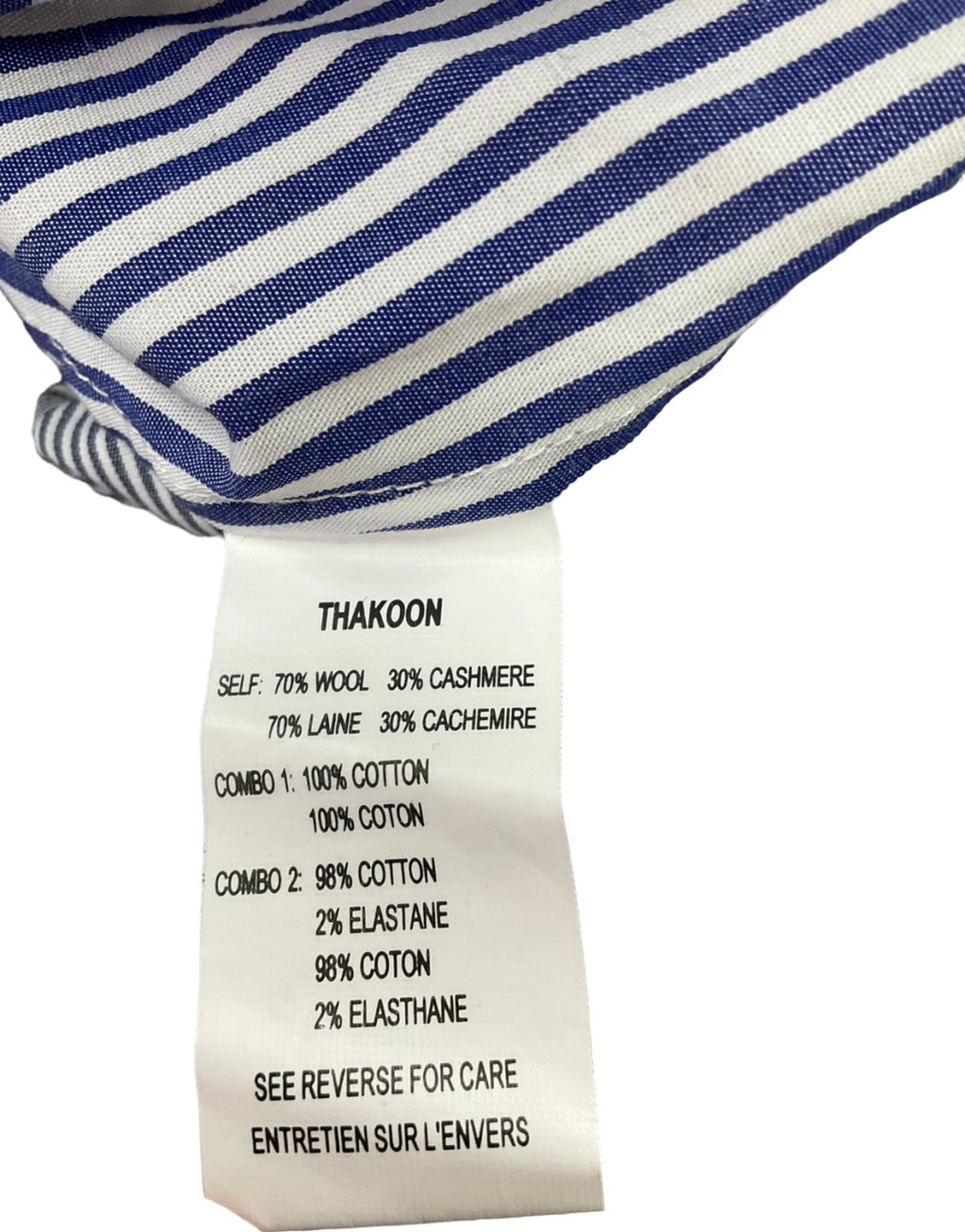 thakoon Cream Womens Crew Neck Waffle Knit Striped Layered Sweater White Blue UK S