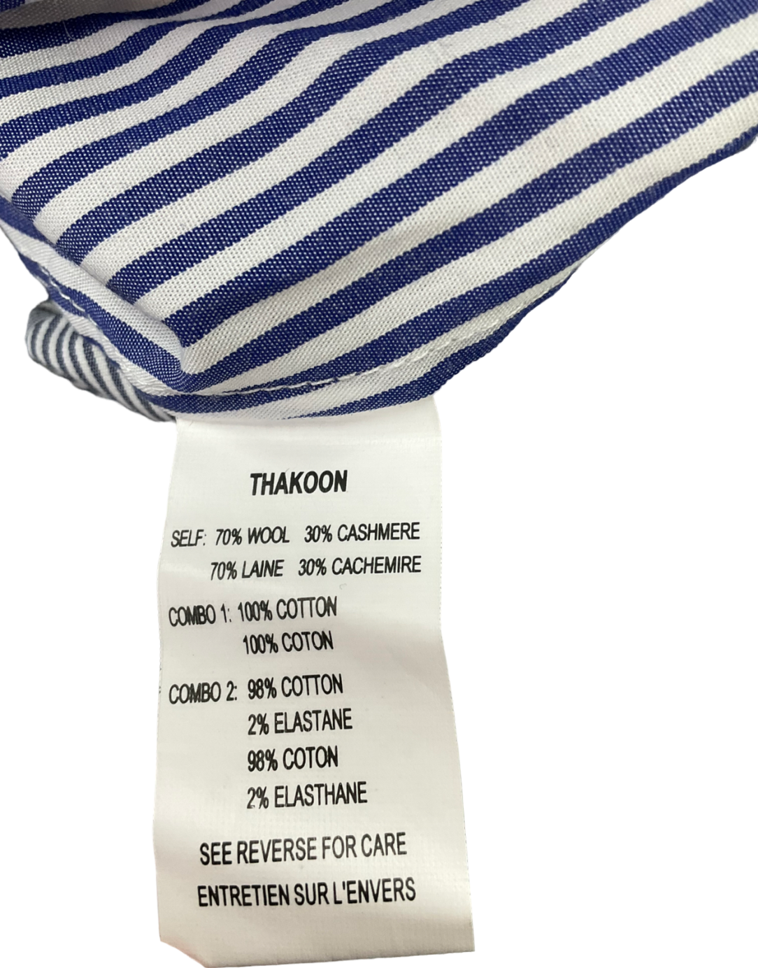 thakoon Cream Womens Crew Neck Waffle Knit Striped Layered Sweater White Blue UK S