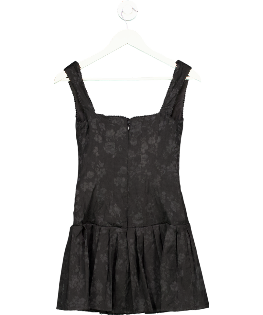 House of CB Talia Black Pleated Mini Dress UK S