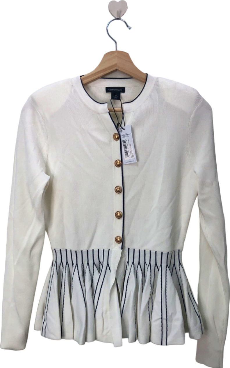 Karen Millen Ivory Knit Peplum Jacket XS