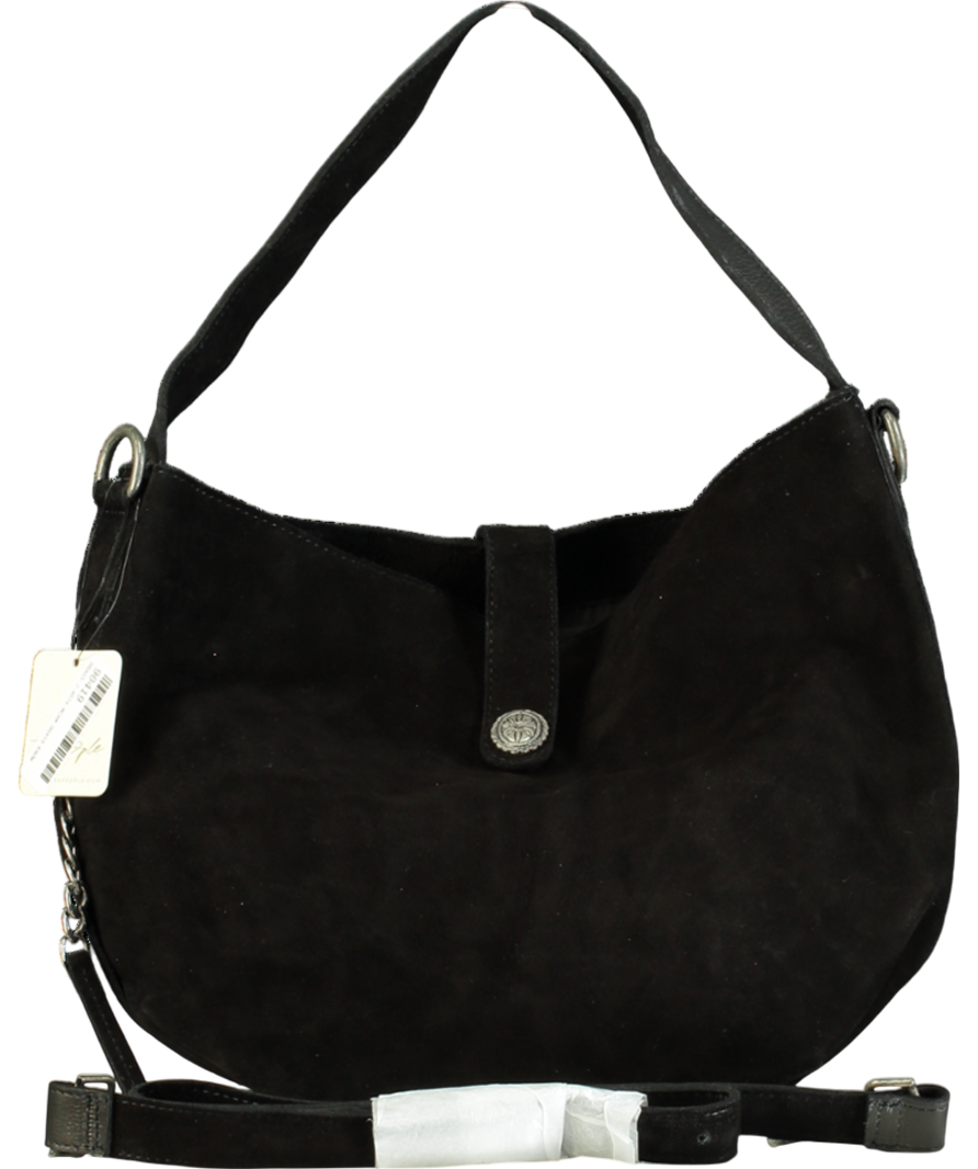 Free People Black Suede Adjustable Strap Shoulder Bag