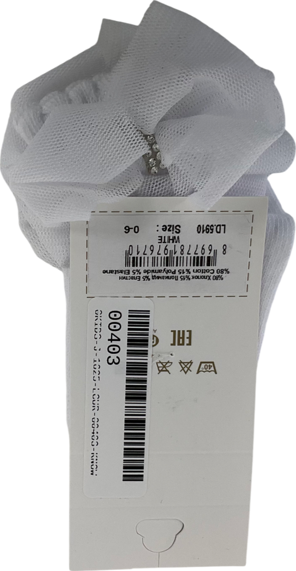 Little Dreams White Dimante Bow Socks 0-3 Months