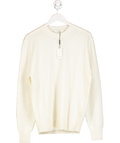 SuitSupply Cream Off-white Crewneck 100% Pure Mongolian Cashmere Jumper UK L