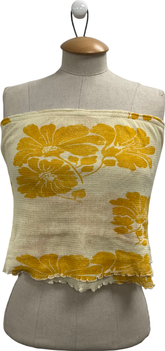 Free People Yellow Poppy Tube Top UK L