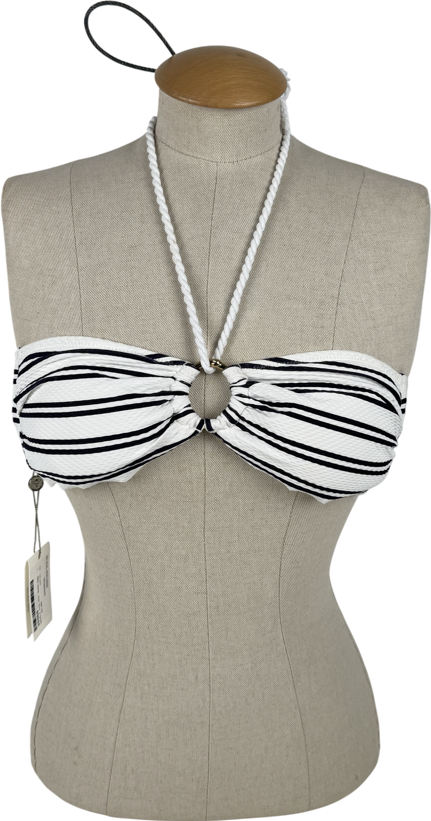 Heidi Klein White Bay Ring Bandeau Top UK S