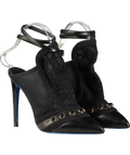 Loriblu Black Lace Heeled Pumps UK 4 EU 37