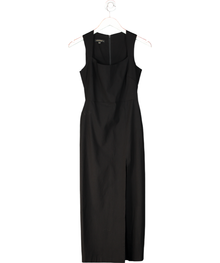 Vesper Black Sweetheart Bodycon Midi Dress UK 10