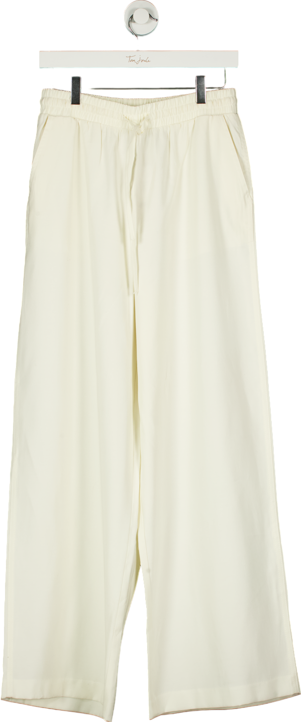 New Look Cream Drawstring Wide Leg Trousers UK 10