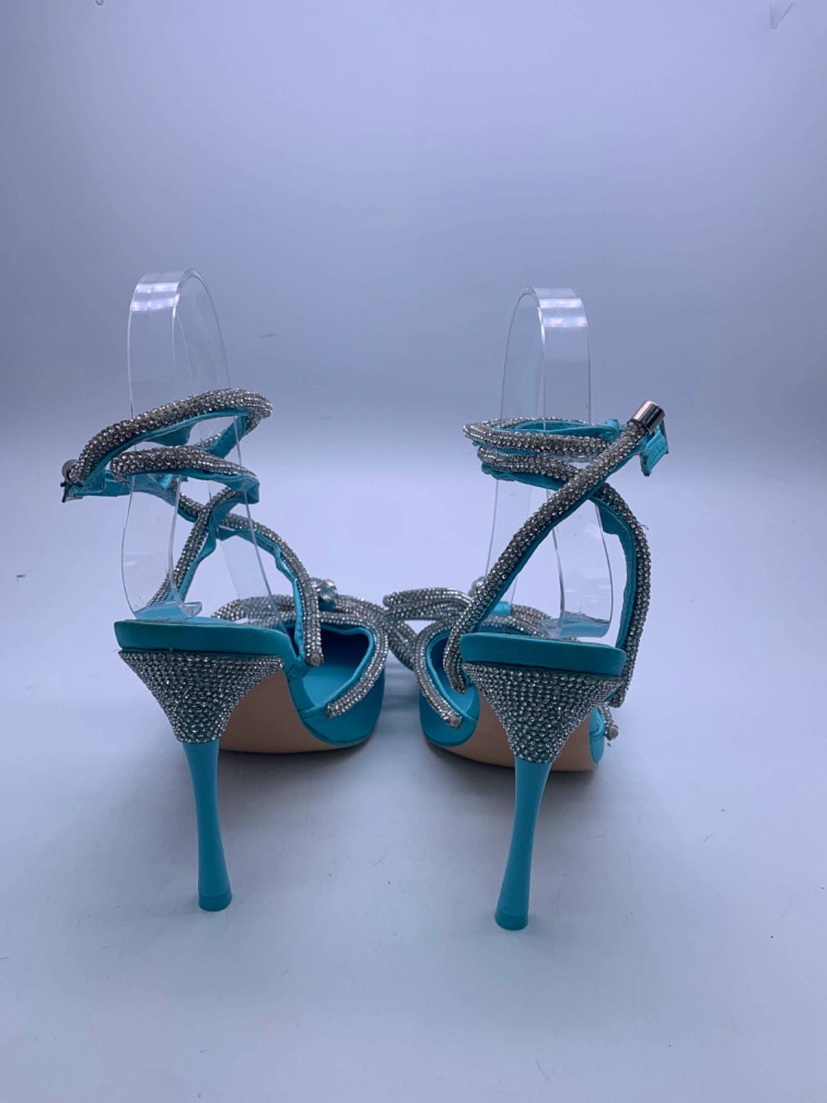 Public Desire Blue Rhinestone Embellished Heels EU 38