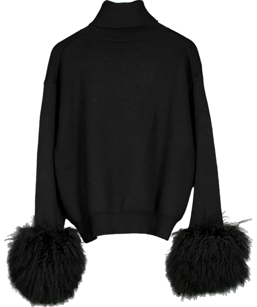 Twenty Fall Black Feather Cuff Jumper One Size