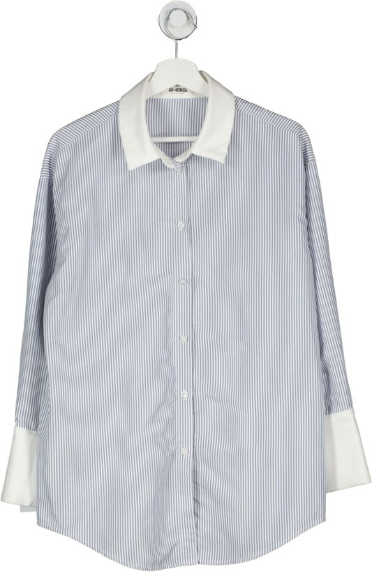 4th & Reckless Blue Relaxed Stripped Shirt UK 12