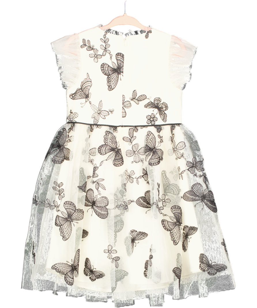 Monsoon Cream Savannah Monochrome Butterfly Dress 3 Years