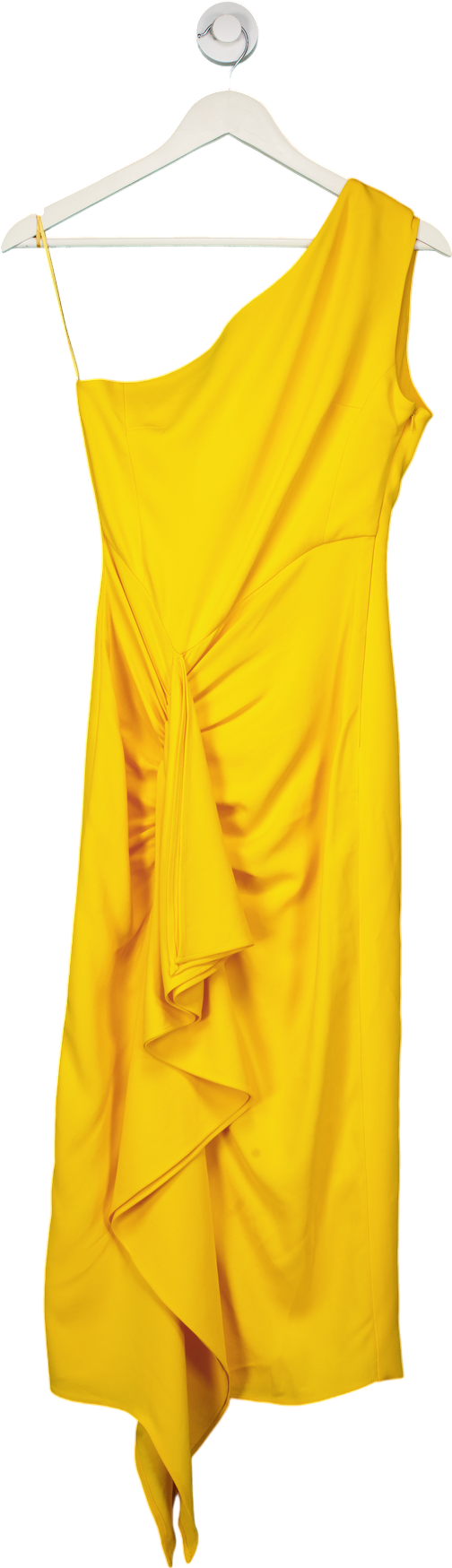 Karen Millen Yellow One-Shoulder Satin Dress UK 6