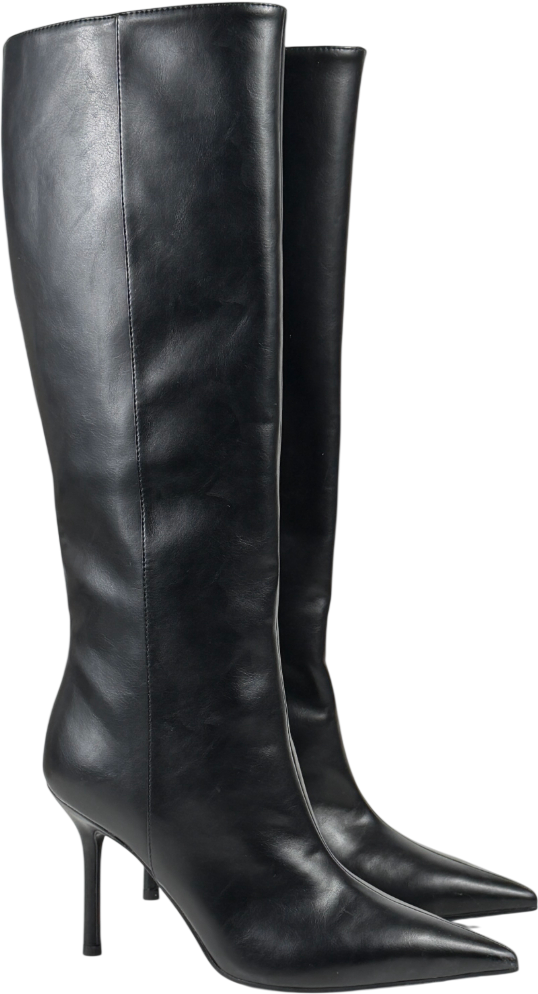 CHARLES & KEITH Pointed Stiletto Knee-high Boots - Black UK 5 EU 38