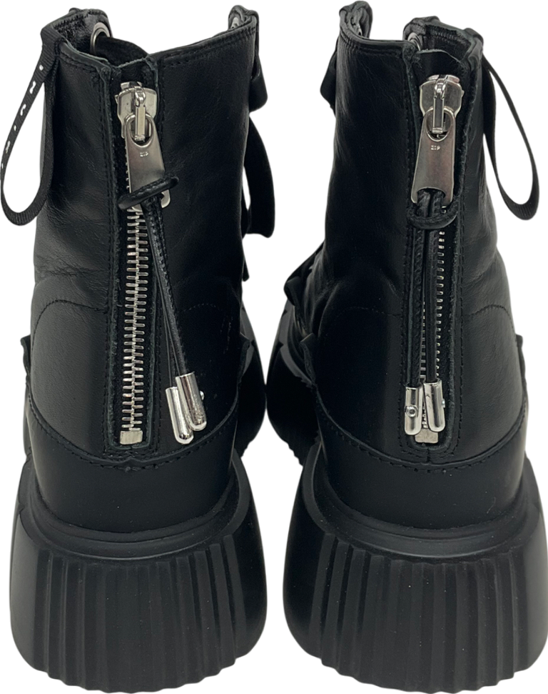 INUIKII Leather Matilda Black Platform Sneaker  Boots UK 5 EU 38 👠