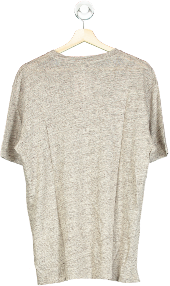 Sunspel Beige Linen T-Shirt UK M