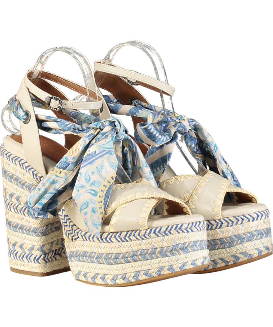 Kurt Geiger Blue Chelsea Ankle Tie Platforms UK 8 EU 41 👠