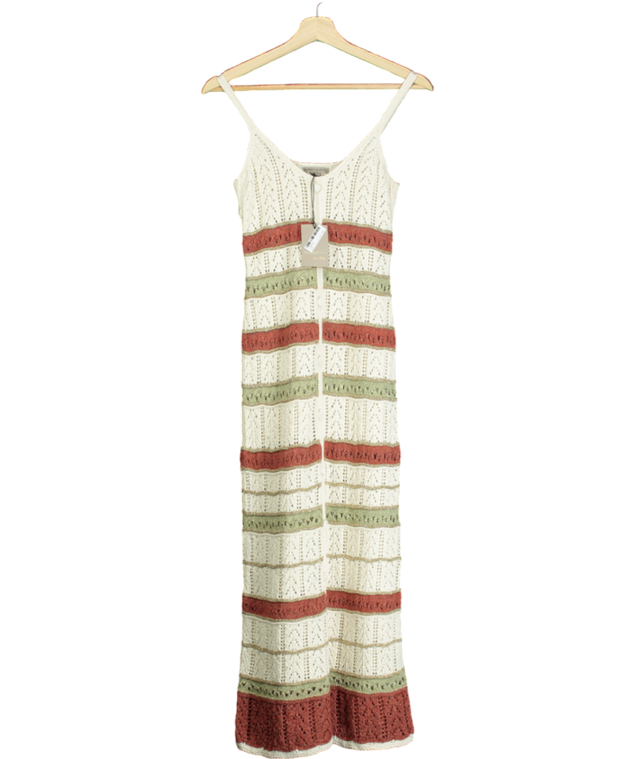 River Island Cream Knit Crochet Maxi Dress UK XS