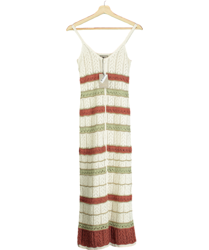 River Island Cream Knit Crochet Maxi Dress UK XS