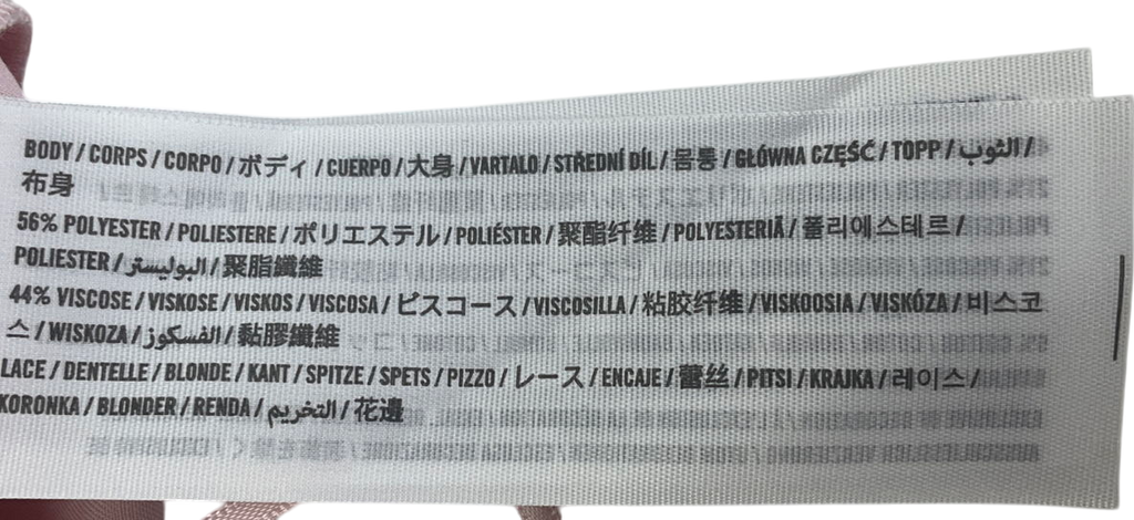 Abercrombie & Fitch Pink Long-sleeve Lace-trim Tie-front Top UK S