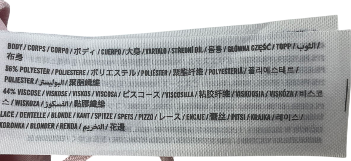 Abercrombie & Fitch Pink Long-sleeve Lace-trim Tie-front Top UK S