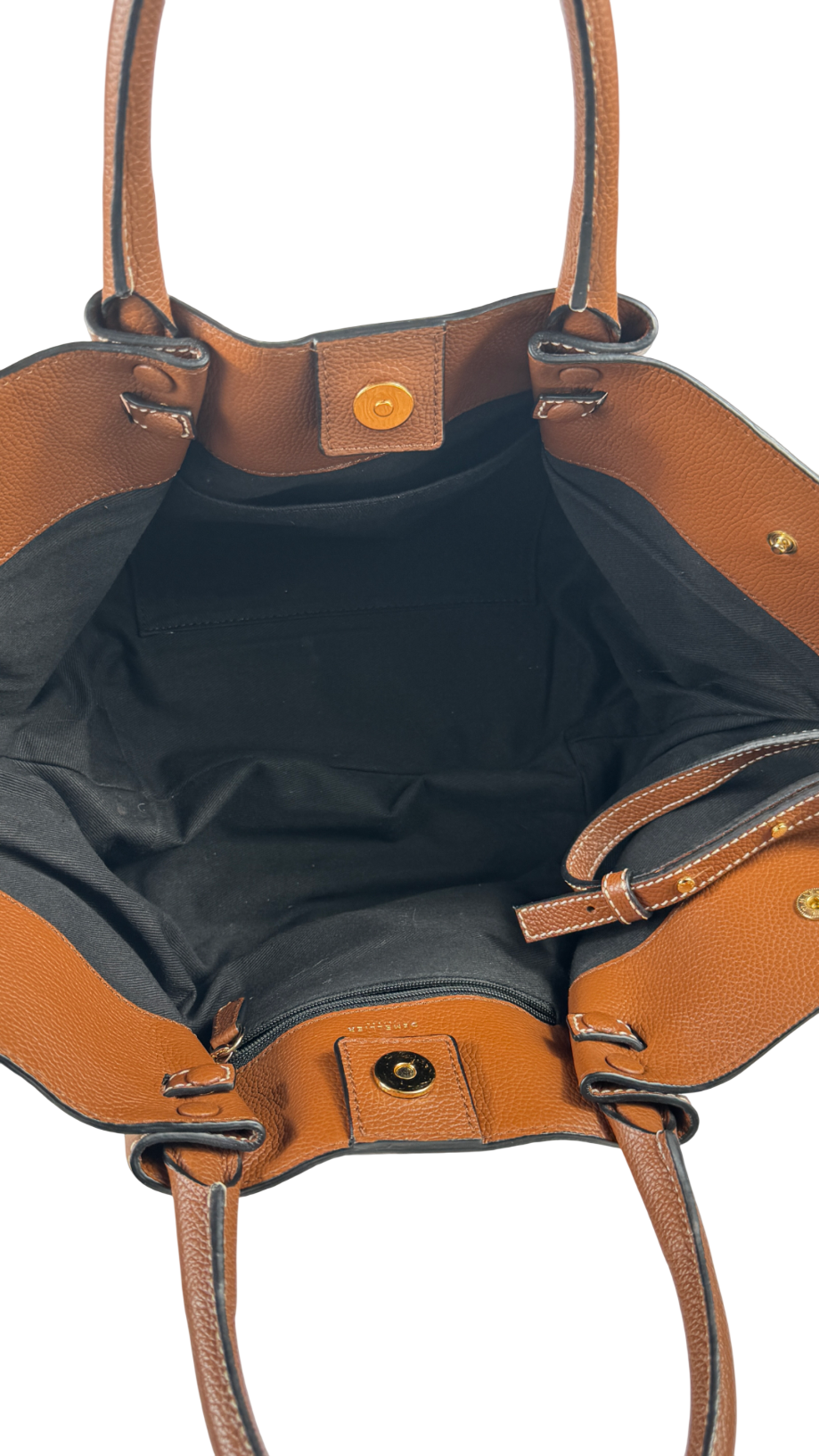 DEMELLIER LONDON Tan Brown Grain Leather Midi New York Handbag