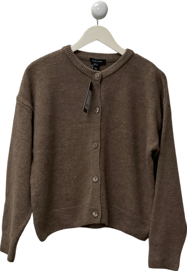 New Look Brown Mink Crew Neck Cardigan UK M