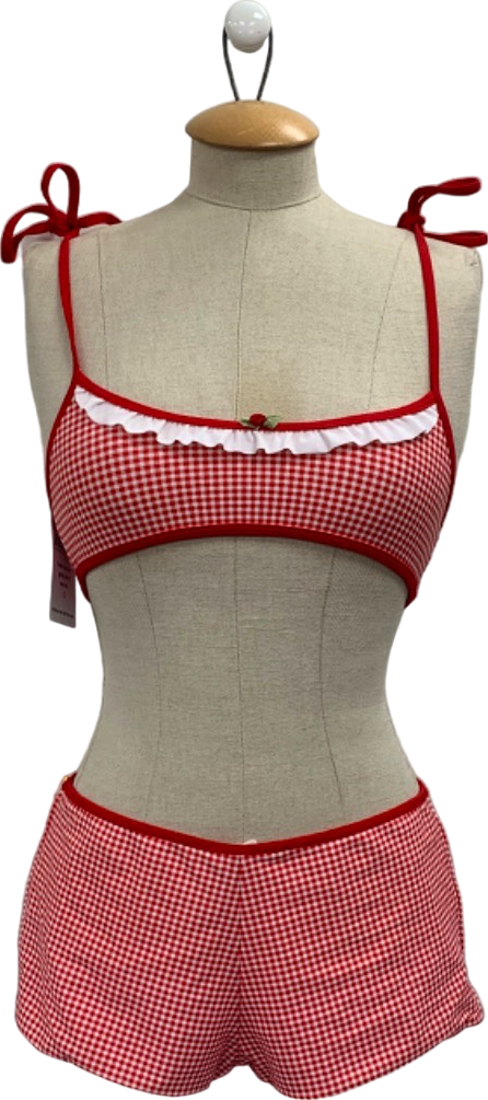 Kitteny Red Gingham Bikini Set UK S