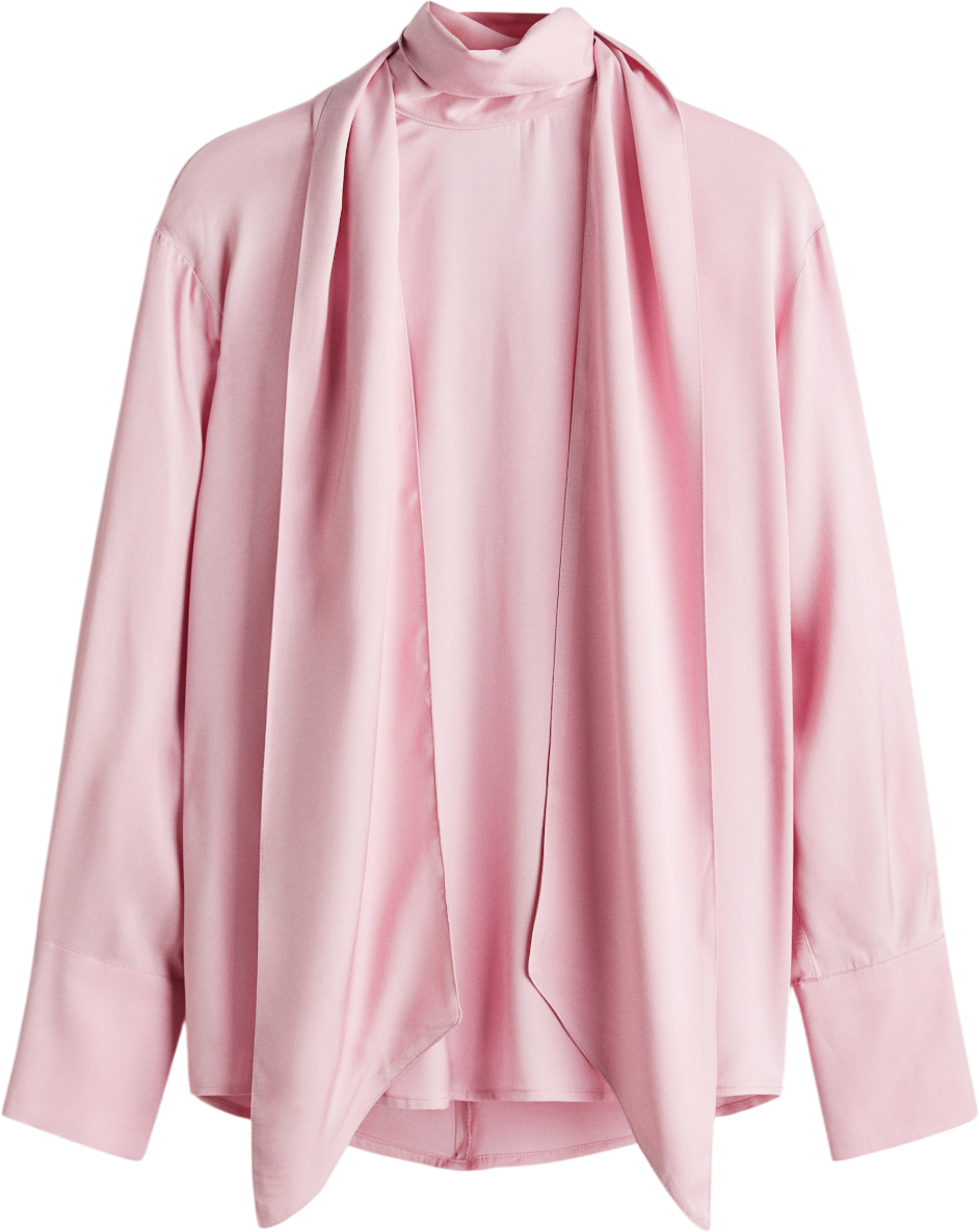 H&M Pink Edition Scarf-detail Blouse UK M