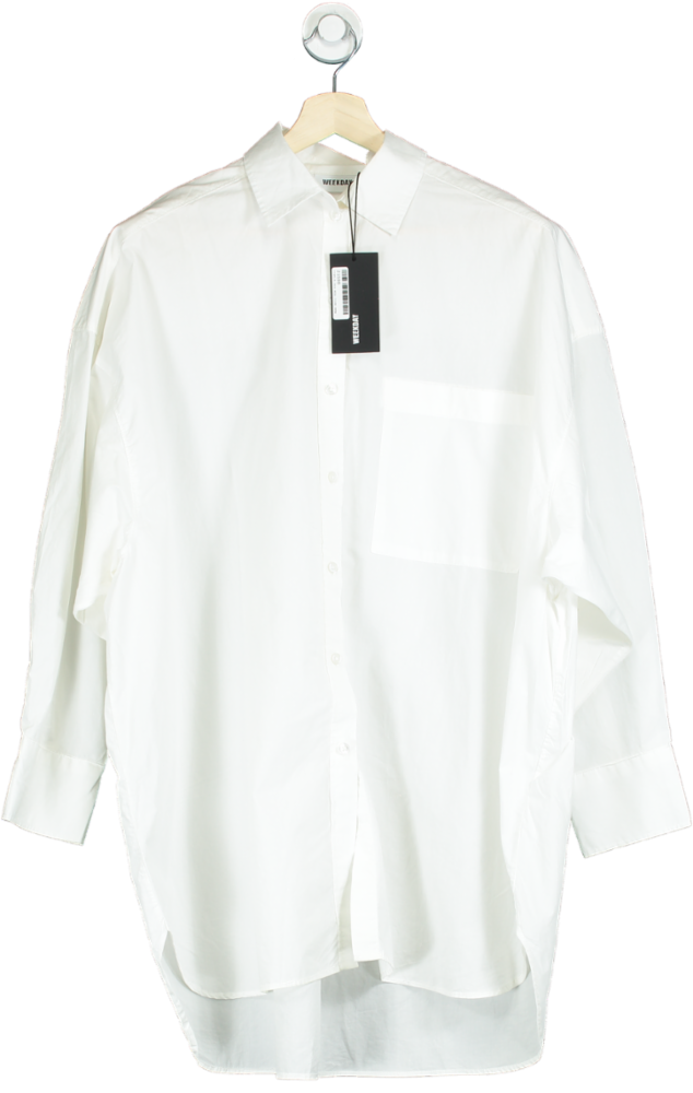 Weekday White Oversize Shirt WS EXCL UK S