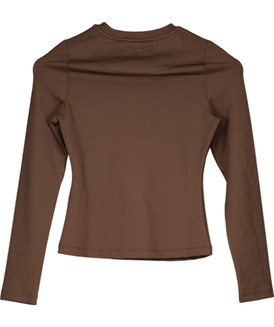 LOUNGE APPAREL Brown Cotton Blend Long Sleeve Top UK S