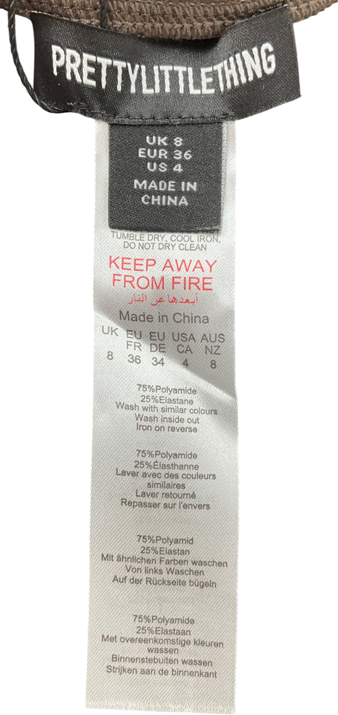 PrettyLittleThing Brown Espresso Basic Sculpt Jacket UK 8