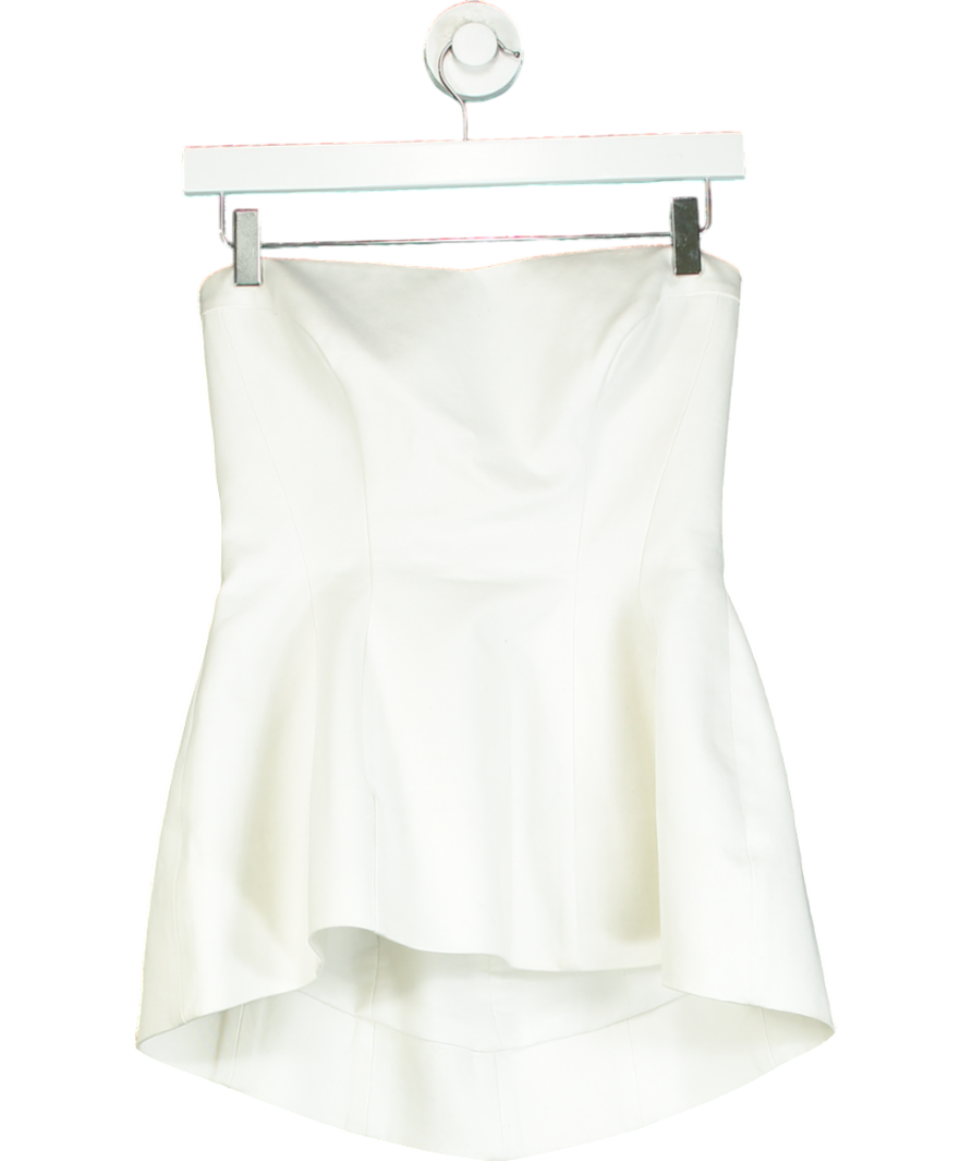 Rosie Assoulin White Bustier Strapless Top UK S