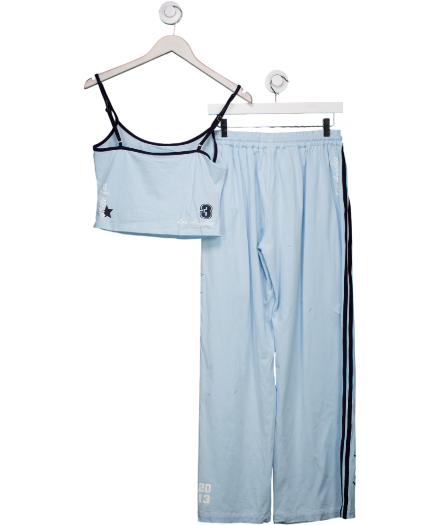 White Fox Blue All Star Season Track Pants And Singlet Set UK M