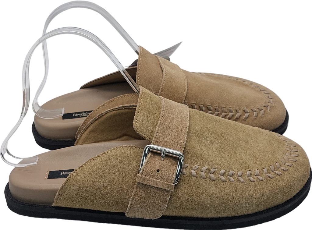 River Island Beige Suede Mules UK 7 EU 40 👠