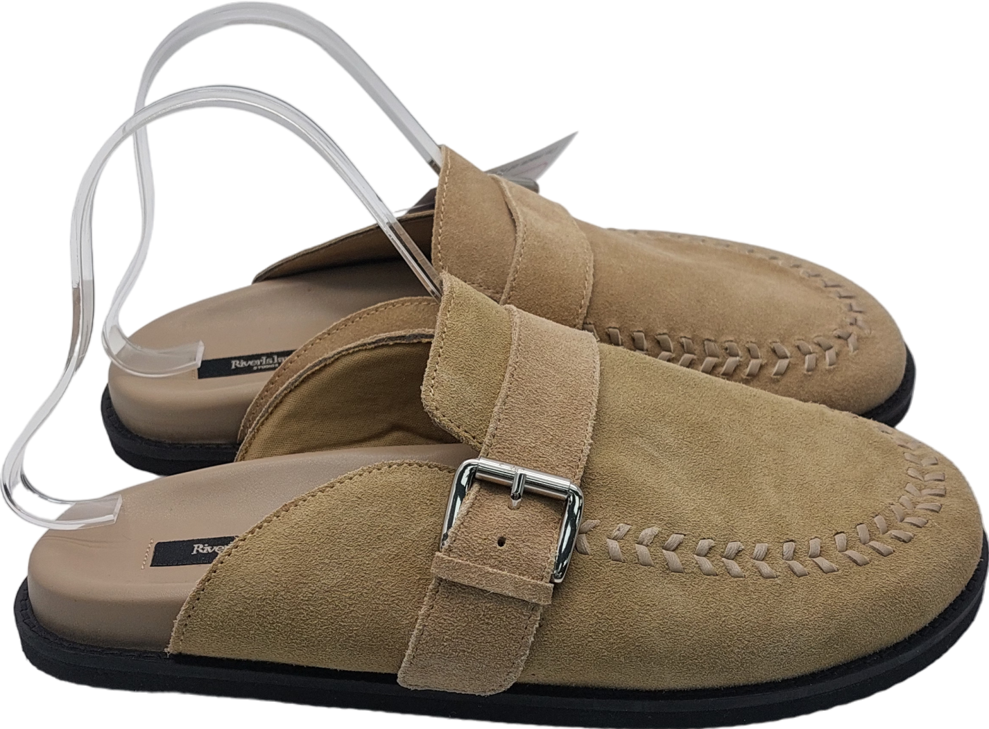 River Island Beige Suede Mules UK 7 EU 40 👠