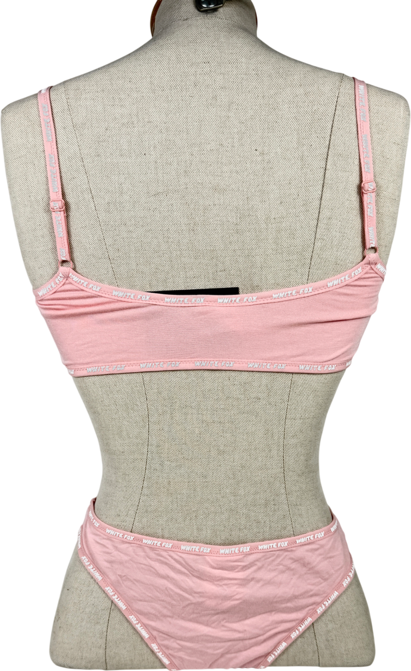 White Fox Pink Lingerie Set UK S