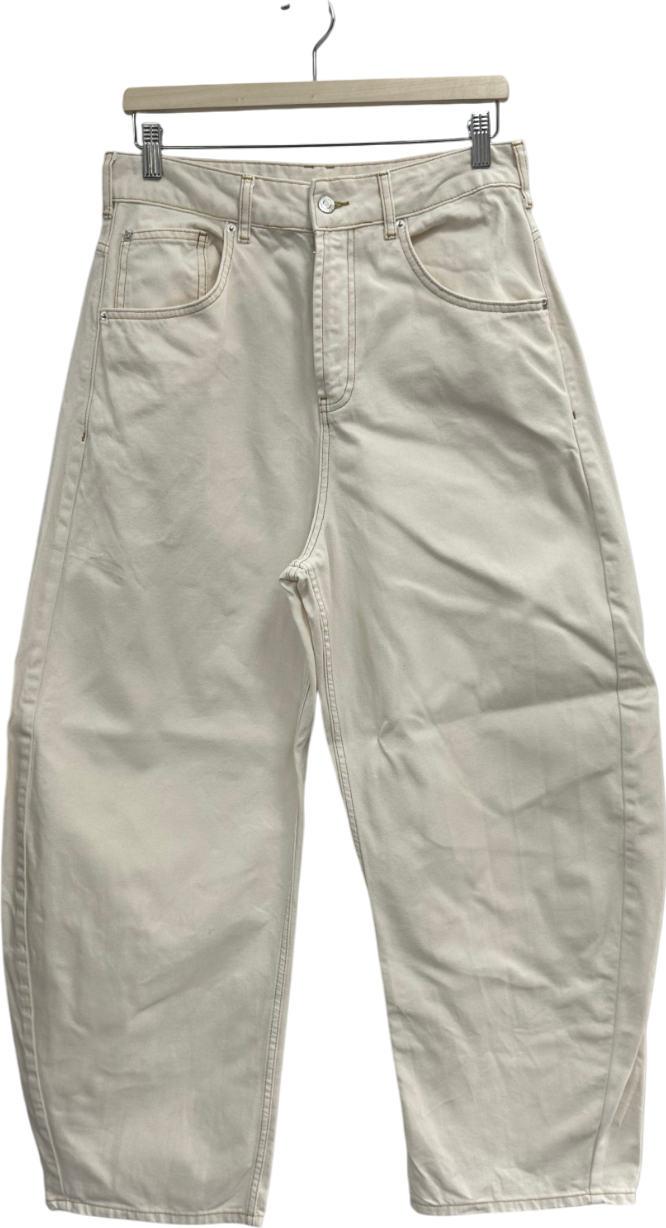 ASOS Cream Wide Leg Jeans UK 12