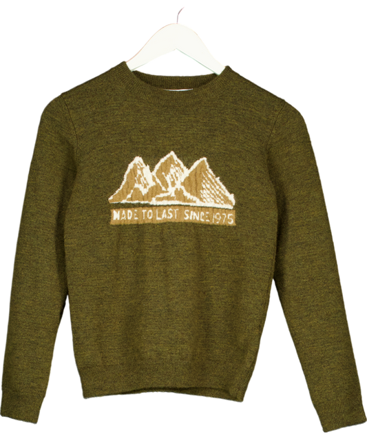 Bonpoint Green Thibault Intarsia Knit Sweater 12 Years