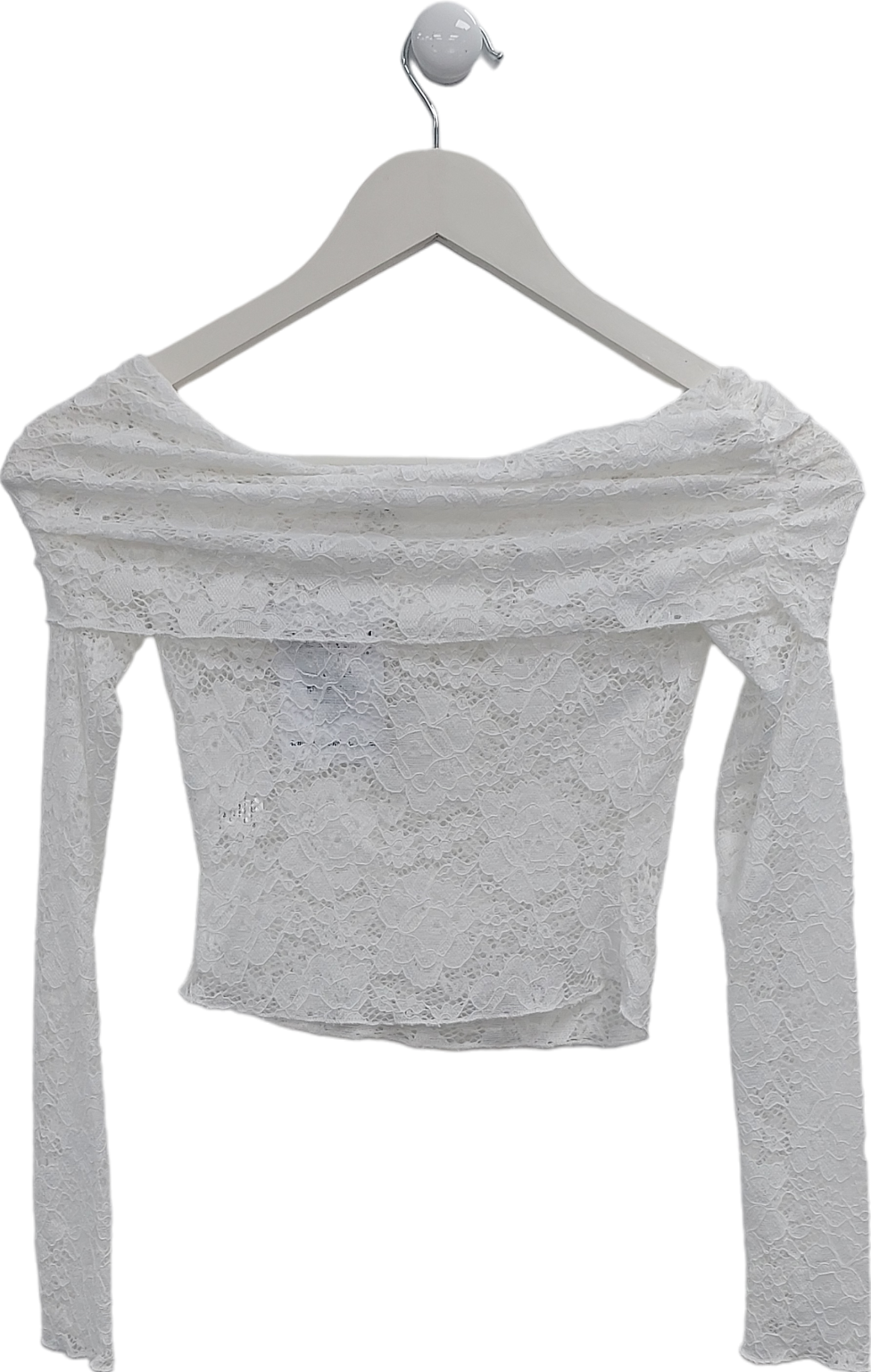 SLA the label White Off The Shoulder Lace Top UK XXXS