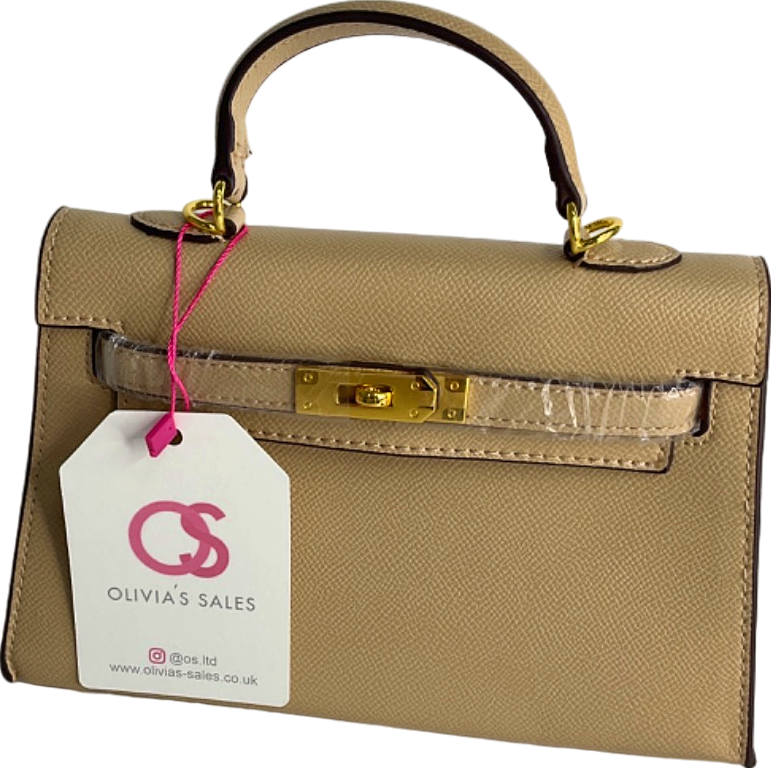 Olivia's Sales Camel  top handle Handbag with shoulder strap