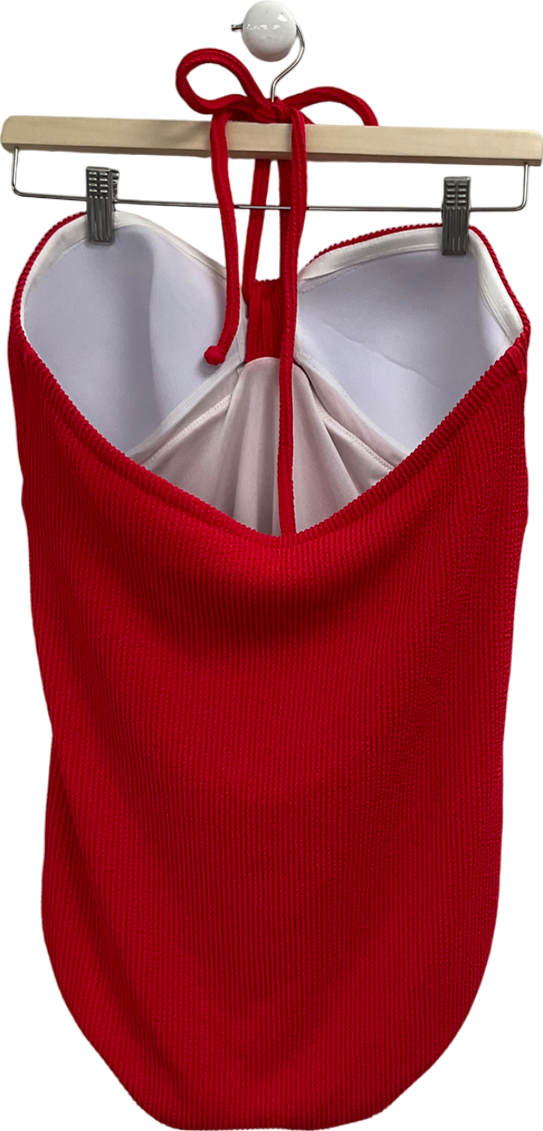 Boden Red Crinkle Texture Seimsuit UK 18