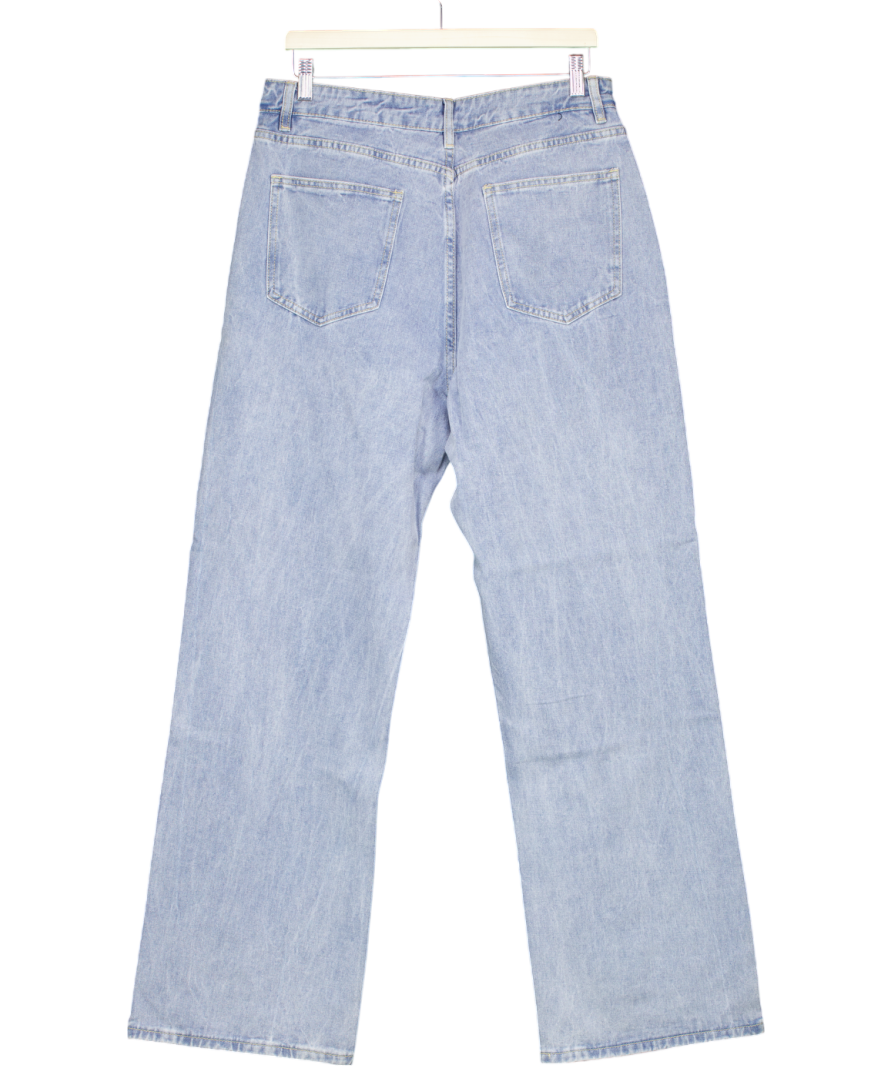 Rela Rela Blue Boyfriend Loose Fit Mid Rise Rhinestone Jeans UK XL