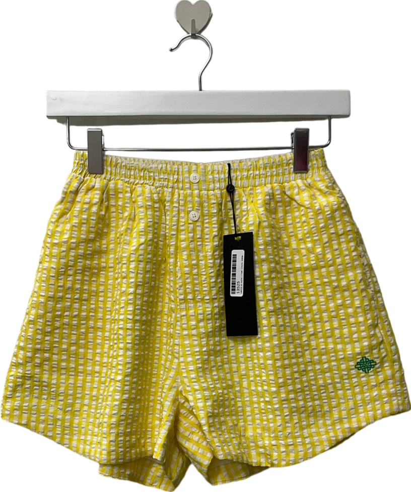 The Couture Club Yellow Gingham Shorts UK 8