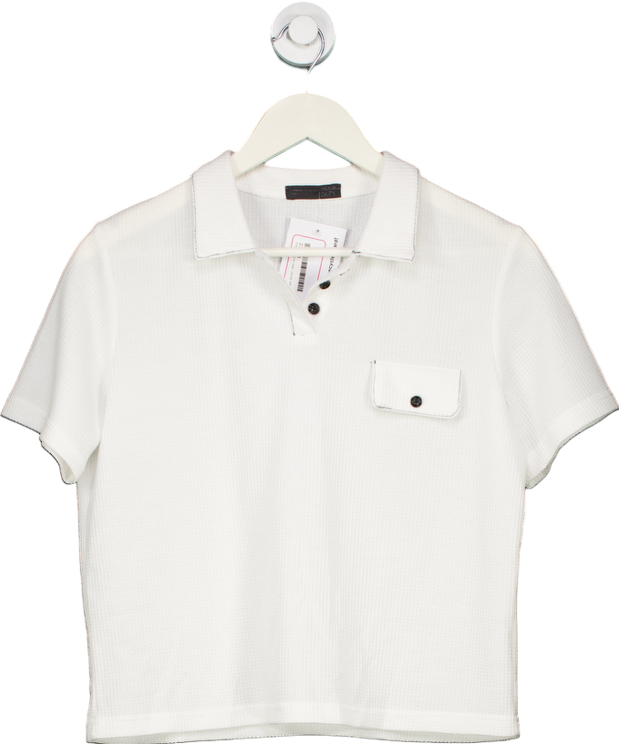 Dazy White Short Sleeve Polo Shirt